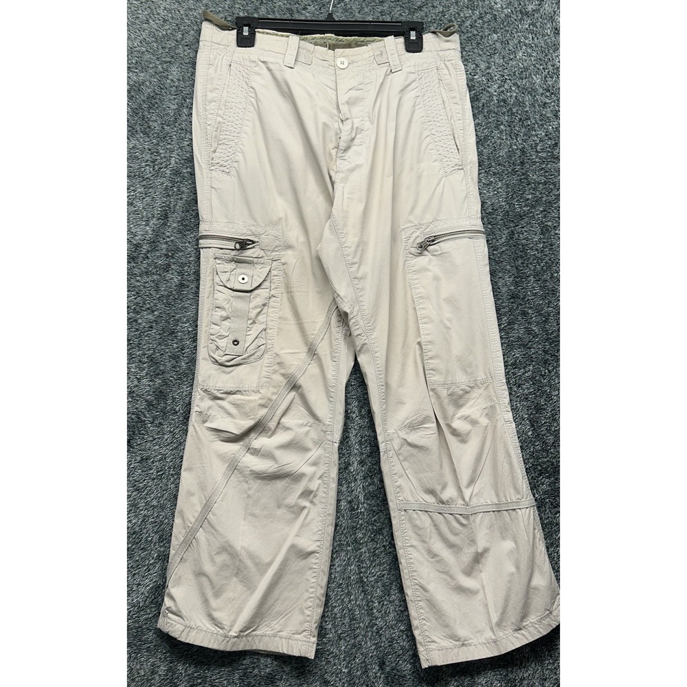 Gap Womens Size 32 Beige Military Paratrooper Style Bleached Pants (K3)